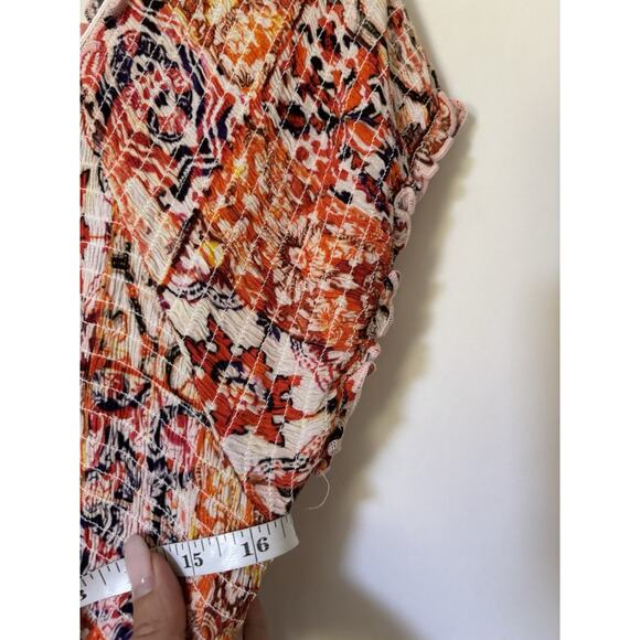 Soft Surroundings Womens Dress Medium Orange Floral Aline Maxi - Picture 4 of 13
